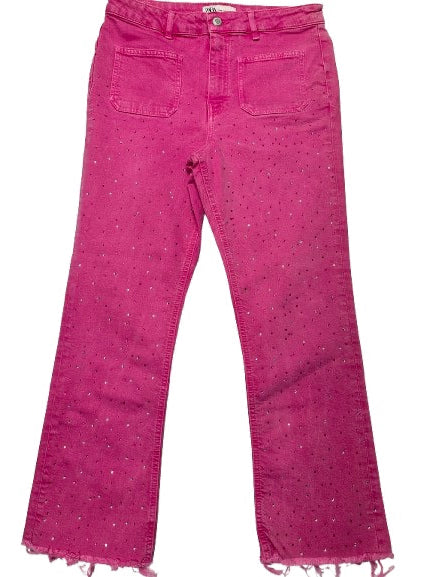 Hot Pink Rhinestone Denim